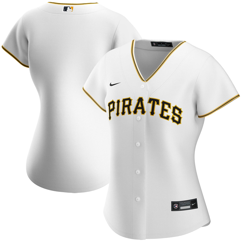 2020 MLB Women Pittsburgh Pirates Nike White Home 2020 Replica Team Jersey 1->women mlb jersey->Women Jersey